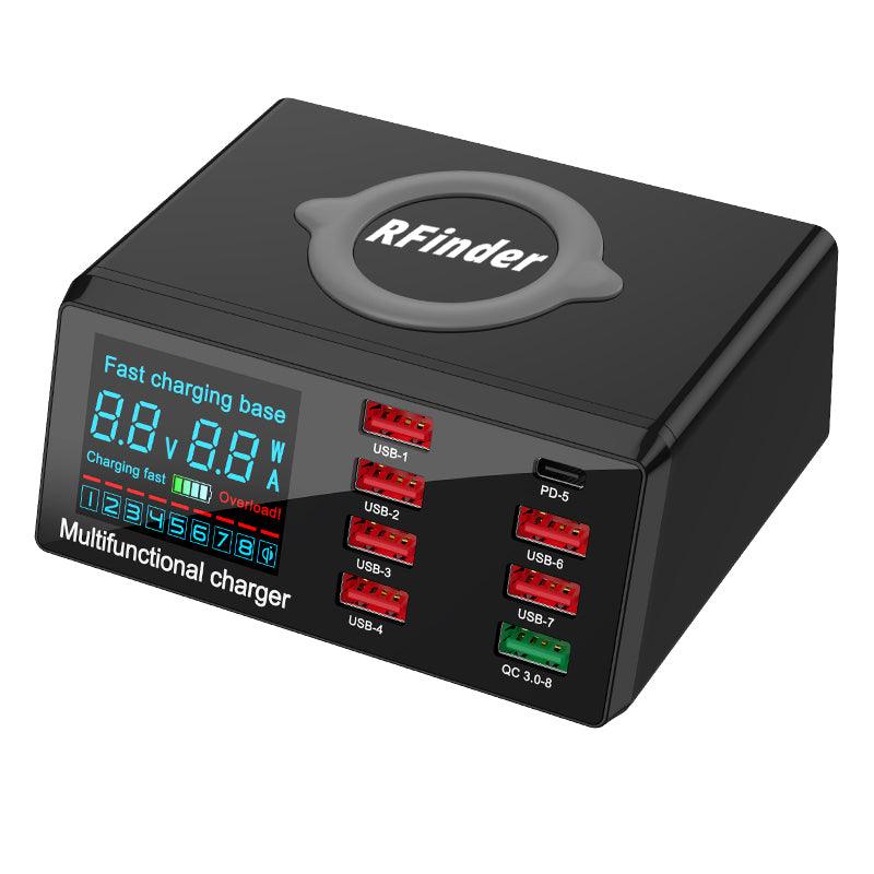 100W Multi USB Charger Hub PD Quick Charge 3.0 Qi Wireless Charger 8 USB Ports - RFinder Android Radio