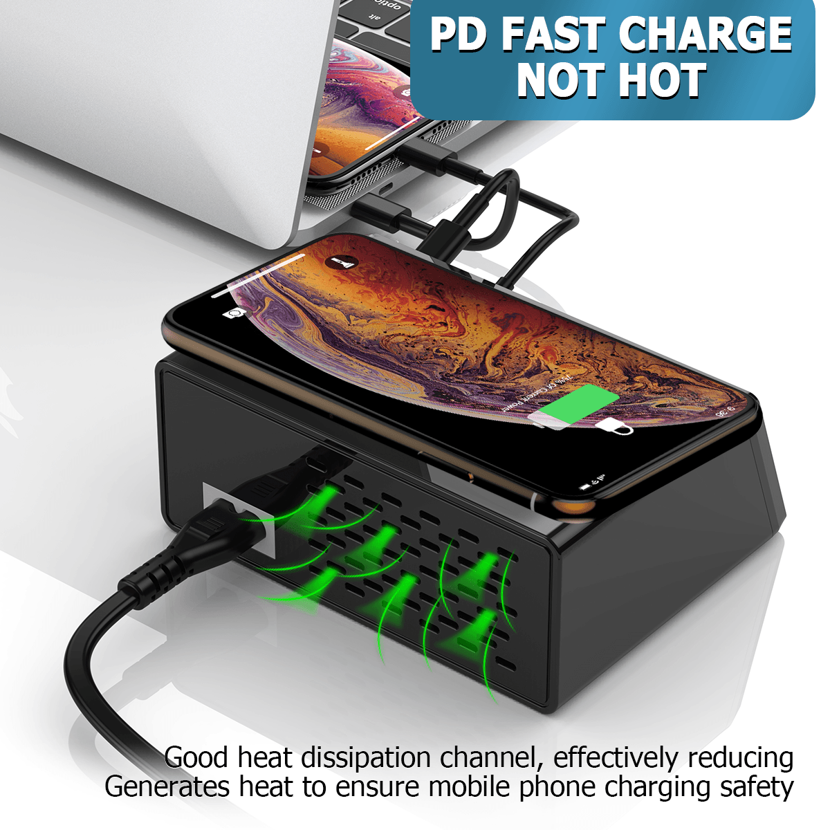 100W Multi USB Charger Hub PD Quick Charge 3.0 Qi Wireless Charger 8 USB Ports - RFinder Android Radio
