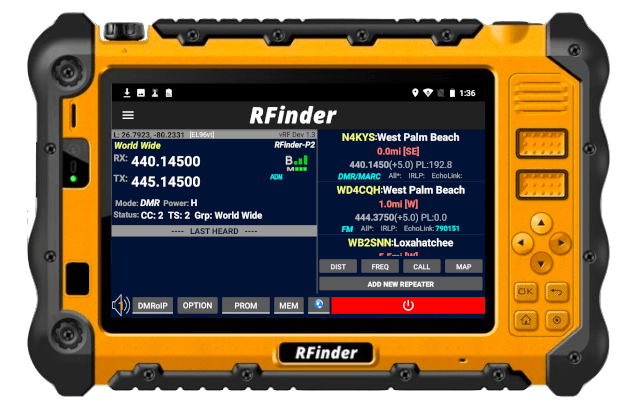 RFinder Android Radio 7 Inch Tablet - 136-174mhz, 400-490mhz DMR/FM - RFinder Android Radio