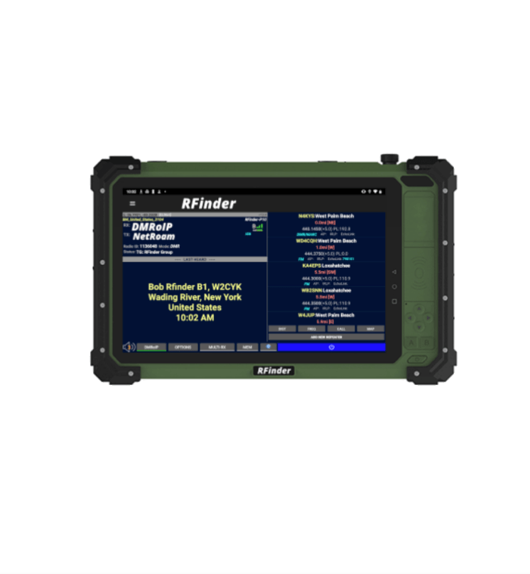 RFinder Android Radio 10 Inch Tablet - 136-174mhz, 400-490mhz DMR/FM - Embedded RTL-SDR - RFinder Android Radio